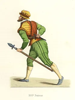 French hunter with spear, 16th century