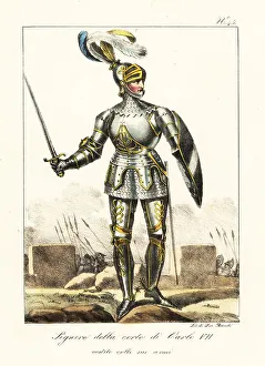 Italian Edition Prints: French kinght in armour, 15th century