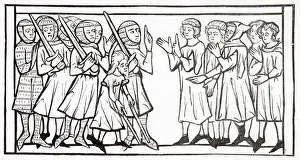 Saracens Prints: French knights discuss with the emissaries of the Sultan the terms whereby Louis IX