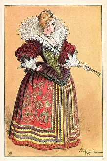 1580 Prints: French Lady Ca 1580