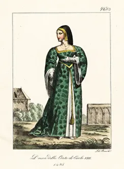Italian Edition Prints: French lady of the court of King Charles VIII of France, 1495