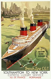 Ship Posters Collection: French Line CGT Poster