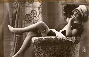 Cigarette Collection: French maid taking a break