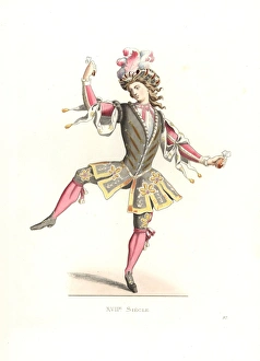 French man in ballet costume, 17th century French man in ballet costume, 17th century