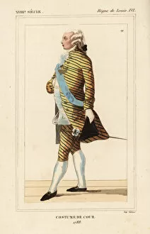 1788 Gallery: French man in court costume, 1788, court of King Louis XVI