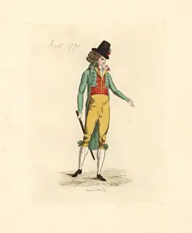 Gilet Prints: French man wearing the fashion of August 1791