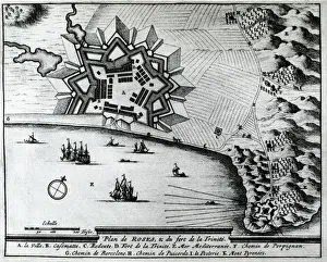 Xylographies Prints: French map of the city of Roses and Trinidad