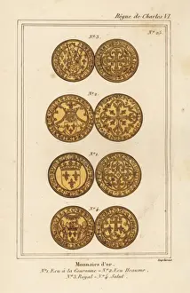 French medieval gold coins: ecu a la couronne