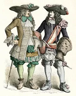 Images Dated 1st February 2019: Two French men in costume 1690