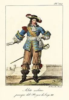 Epaulette Prints: French military uniform, reign of King Louis XIV