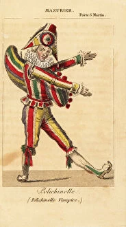 French mime Charles-Francois Mazurier as Polichinello, 1823