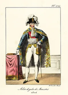 Bicorne Prints: French minister in formal costume, Napoleonic era, First Empire