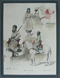 Images Dated 15th June 2012: French Mounted Moroccan Lancers at Janville