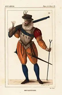Henri Prints: French musketeer, 1586