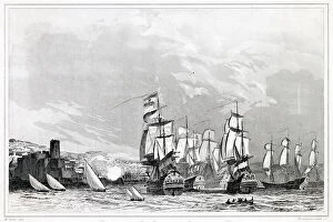 Images Dated 27th January 2021: FRENCH IN NAPLES The French fleet, commanded by Amiral d Estrees