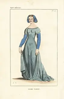 Leopoldmassard Prints: French noblewoman, 14th century