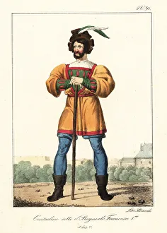 1540 Prints: French peasant in the reign of King Francis I, 1540