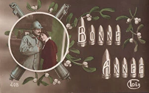 Images Dated 26th March 2018: French postcard, Happy New Year, WW1