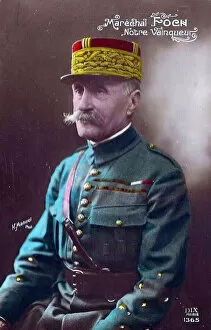 Images Dated 26th March 2018: French postcard, Marshal Foch, WW1