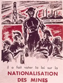 Ownership Prints: French poster, nationalisation of mines