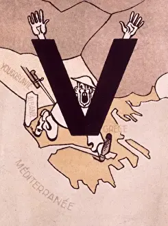 Surrender Prints: French poster, V for Victory