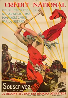 Symbolism Prints: French postwar poster, finance for reconstruction