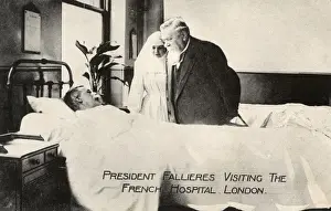 Bedside Prints: French President Fallieres visits Frecnh Hospital, London