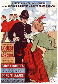 Gare Prints: The French Rail Compagnie de L Ouest - travel to Britain