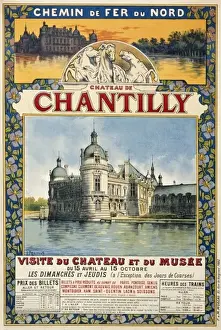 Chemin Prints: French rail poster - Chateau de Chantilly