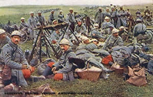 Await Gallery: French reservists at Verdun await orders - WWI