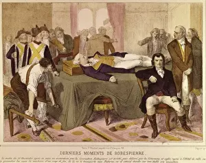 Lithography Prints: French Revolution (1794). Robespierres final