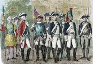 Bayonet Prints: French Revolution. Soldiers of the National Guard. 19th cent