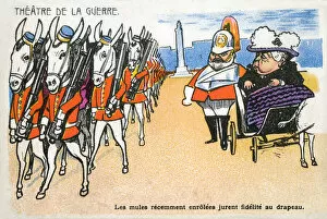 French satire on the Boer War - Victoria sending out Mules