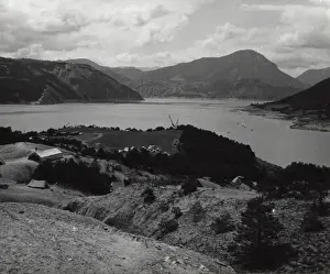 French scout camp with lake and mountains