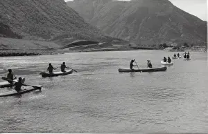 Canoes Prints: French scouts canoeing during a camping trip
