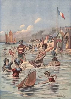 Images Dated 10th May 2011: French seaside bathing scene