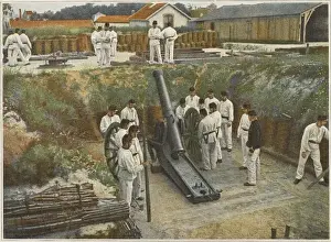 Artillerymen Prints: French Set up 155 Gun