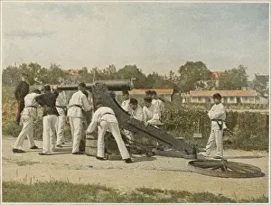 Artillerymen Prints: French Set up Field Gun
