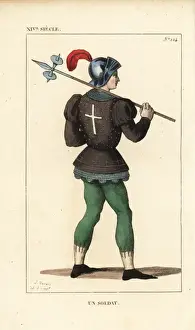 French soldier in the infantry of a crusading