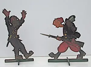 Two French soldiers and two German prisoners