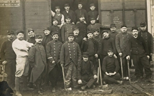 Images Dated 12th April 2012: French soldiers posing with their hoes