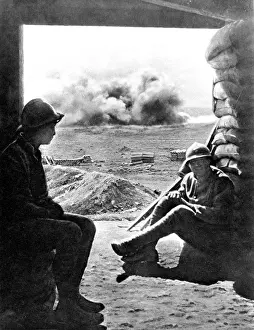 Reported Prints: French soldiers taking cover from artillery fire inside a ca