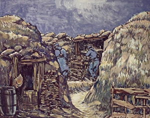 Aisne Gallery: French soldiers in trench, Vailly, France, WW1