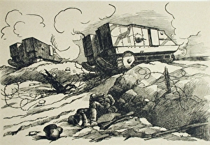 Images Dated 9th May 2006: French Tanks crossing German trenches