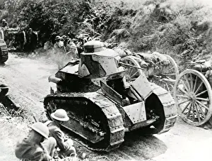 French tanks at Valpries Farm near Juvigny, France, WW1