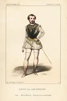 Lopera Prints: French tenor Gilbert Duprez in Dom Sebastien, 1843