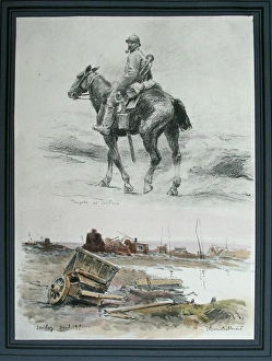 Images Dated 15th June 2012: A French trumpeter of the 46th Artillery at Souchez