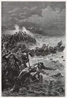 Images Dated 28th January 2021: French victory at QUIBERON - the English driven off Date: 21 July 1795