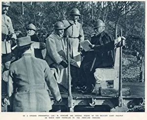Gauge Prints: The two French VIPs as they travel on a converted narrow gauge military railway