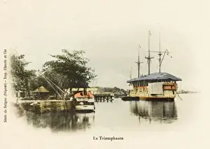 War Ship Prints: French warship at Saigon